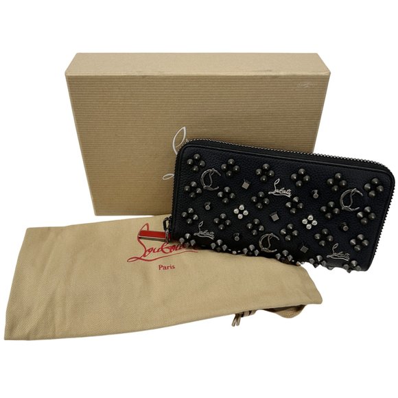 Christian Louboutin Men's Long Wallet, Leather, Black, Red, Silver Hardware, - Picture 4 of 10